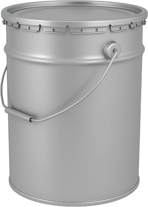 Metal bucket with lid and clamping ring