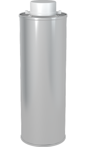 Metal can with plastic stopper